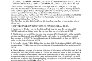 Thông tri 99/TLĐ hướng dẫn hoạt động công đoàn bảo hiểm xã hội