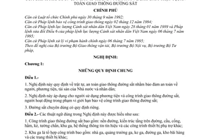 Nghị định 39-CP bảo đảm trật tự, an toàn giao thông đường sắt