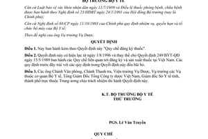 Quyết định 1203/BYT-QĐ Quy chế đăng ký thuốc