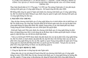 Thông tư 37-TC/HCSN công tác quản lý ngân sách chương trình quốc gia công nghệ thông tin