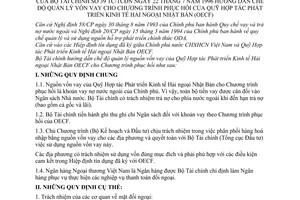 Thông tư 39-TC/TCĐN hướng dẫn quản lý vốn vay Chương trình phục hồi Quỹ hợp tác phát triển Kinh tế Hải ngoại Nhật bản (OECF)