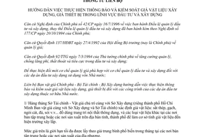 Thông tư 03/TT-LB năm 1996 hướng dẫn thực hiện thông báo kiểm soát giá vật liệu