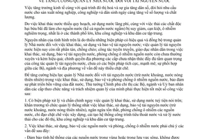 Chỉ thị 487/TTg tăng cường quản lý Nhà nước tài nguyên Nước