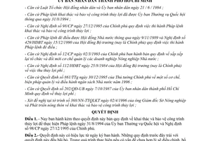 Quyết định 3522/QĐ-UB-KT năm 1996 khai thác bảo vệ công trình thủy lợi