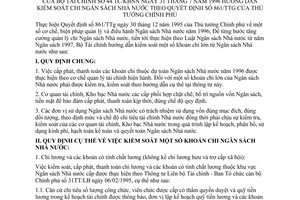 Thông tư 44-TC/KBNN hướng dẫn kiểm soát chi Ngân sách Nhà nước hướng dẫn Quyết định 861/TTg