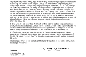 Chỉ thị 03/CT-VP thực hiện dự án khu 2F Quang Trung, Hà Nội