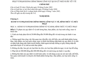 Nghị định 46-CP xử phạt vi phạm hành chính trong lĩnh vực quản lý nhà nước về y tế