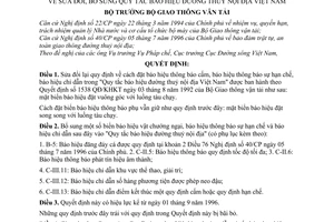 Quyết định 2050-QĐ/PC sửa đổi quy tắc báo hiệu đường thuỷ nội địa Việt Nam