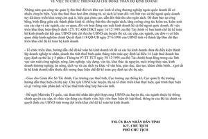 Chỉ thị 18/CT-UB năm 1996 tổ chức triển khai chế độ kế toán hộ kinh doanh