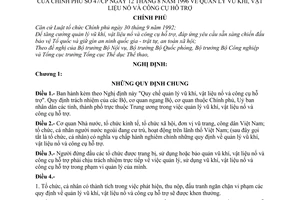 Nghị định 47/CP quản lý vũ khí, vật liệu nổ và công cụ hỗ trợ