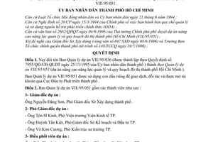 Quyết định 3721/QĐ-UB-NC đổi tên Ban Quản lý dự án VIE/95/036 thành Ban Quản lý dự án VIE/95/051