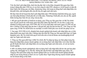 Chỉ thị 575-TTg biện pháp đôn đốc chống nợ đọng thuế xuất nhập khẩu 1996-1997