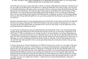 Chỉ thị 20/CT-UB năm 1996  tổ chức thực hiện nghị định bảo đảm trật tự an toàn