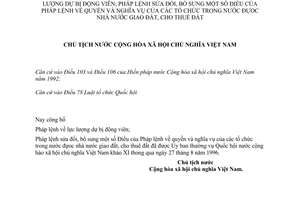 Pháp lệnh Lực lượng Dự bị động viên 1996 51-L/CTN