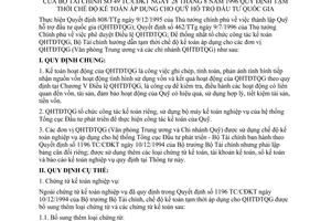 Thông tư 49-TC/CĐKT quy định tạm thời chế độ kế toán áp dụng quỹ hỗ trợ đầu tư quốc gia