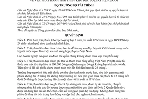 Quyết định 839/TC-QĐ/KBNN phát hành trái phiếu kho bạc loại kỳ hạn 2 năm