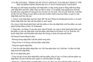 Công văn 2335/CV-XB quy định cụ thể điểm chính trong quản lý xuất nhập khẩu sách báo