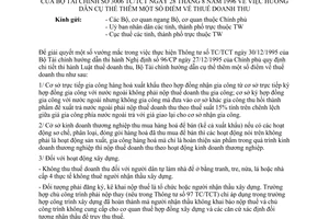 Công văn 3006-TC/TCT của Bộ Tài chính hướng dẫn cụ thể thêm thuế doanh thu