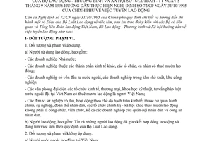 Thông tư 16/LĐTBXH-TT tuyển dụng lao động hướng dẫn Nghị định 72/CP