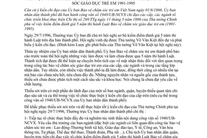 Chỉ thị 30/CT-UB-NCVX tổ chức kiểm điểm đánh giá 5 năm thi hành Luật bảo vệ chăm sóc giáo dục trẻ em 1991-1995