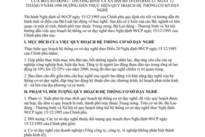 Thông tư 18/LĐTBXH-TT hướng dẫn quy hoạch hệ thống cơ sở dạy nghề