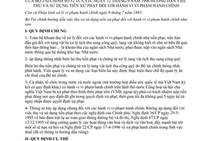 Thông tư 52-TC/CSTC hướng dẫn thu sử dụng tiền xử phạt vi phạm hành chính