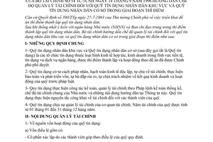 Thông tư 54-TC/TCNH hướng dẫn quản lý tài chính Quỹ tín dụng nhân dân khu vực tín dụng nhân dân cơ sở giai đoạn thí điểm