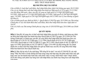 Quyết định 861A-TC/QĐ/TCT sửa đổi tên và thuế suất nhóm, mặt hàng trong Biểu thuế nhập khẩu