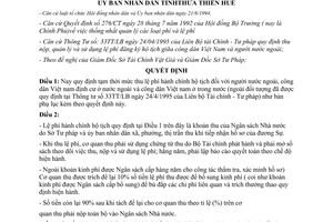 Quyết định 2967/QĐ-UB quy định tạm thời mức thu lệ phí hành chính hộ tịch Thừa Thiên Huế