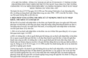 Thông tư của liên bộ 56-TT/LB biện pháp đôn đốc chống nợ đọng thuế xuất nhập khẩu hướng dẫn Chỉ thị 575/TTg