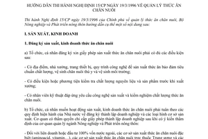 Thông tư 08/NN-KNKL/TT hướng dẫn Nghị định 15/CP quản lý thức ăn chăn nuôi