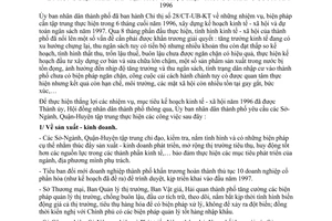 Chỉ thị 32/CT-UB-NCVX biện pháp tập trung thực hiện 3 tháng cuối năm 1996