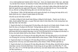 Thông tư liên ngành 06/TTLN hướng dẫn xử lý tội trốn thuế