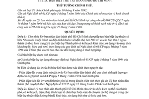 Quyết định 685/TTg bán biệt thự tại thành phố Hồ Chí Minh