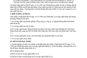 Thông tư 20/LĐTBXH-TT hướng dẫn việc mở quản lý cơ sở dậy nghề