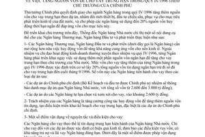 Chỉ thị 12/CT-NH4 tăng cường nguồn vốn cho vay trung hạn quý 4 1996 chủ trương Chính phủ