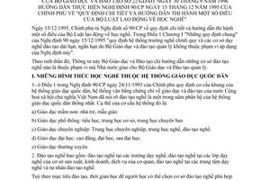 Thông tư 22/GD-ĐT học nghề hướng dẫn Nghị định 90/CP