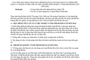 Công văn hướng dẫn sơ kết 3 năm thi hành Luật đất đai