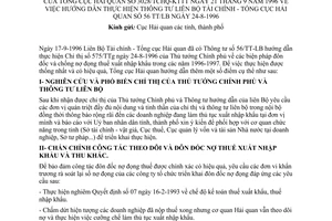 Công văn 3028/TCHQ-KTTT hướng dẫn thực hiện TTLB TC-TCHQ số 56 TT/LB