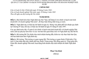 Nghị định 59-CP Quy chế quản lý tài chính và hạch toán kinh doanh doanh nghiệp Nhà nước