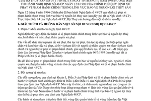 Thông tư 04-TT/BVNLTS xử phạt vi phạm hành chính lĩnh vực bảo vệ nguồn lợi thuỷ sản hướng dẫn Nghị định 48/CP