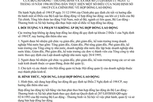 Thông tư 21/LĐTBXH-TT hợp đồng lao động hướng dẫn Nghị định 198/CP