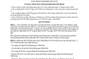 Quyết định 4759/QĐ-UB-QLĐT bán nhà ở biệt thự và định mức đất ở theo Nghị định số 61/CP