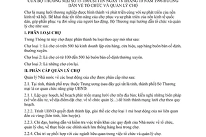Thông tư 15-TM/CSTTTN hướng dẫn tổ chức quản lý chợ