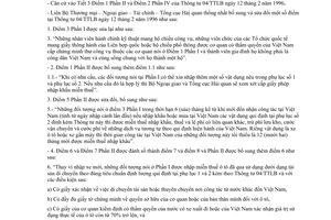 Thông tư liên tịch 04BS/TTLB nhập khẩu hoặc mua tại Việt Nam tái xuất khẩu chuyển nhượng vật dụng cần thiết phục vụ nhu cầu sửa đổi Thông tư 04/TTLB