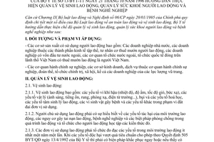 Thông tư 13/BYT-TT hướng dẫn quản lý vệ sinh lao động, quản lý sức khoẻ người lao động bệnh nghề nghiệp