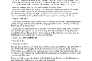 Thông tư 61-TC/TCT hướng dẫn nghĩa vụ thuế tổ chức cá nhân nước ngoài hoạt động cho thuê máy móc, thiết bị phương tiện vận tải tại Việt Nam