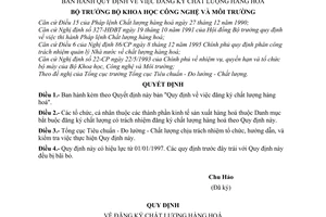 Quyết định 2576/QĐ-TĐC Quy định đăng ký chất lượng hàng hoá