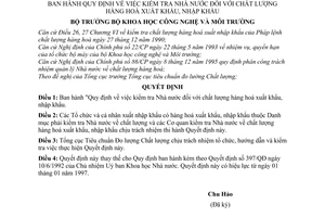 Quyết định 2578/QĐ-TĐC Quy định kiểm tra Nhà nước chất lượng hàng hoá xuất khẩu, nhập khẩu