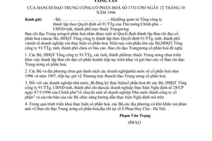 Công văn 3731/CPH thành lập Ban chỉ đạo cổ phần hoá doanh nghiệp